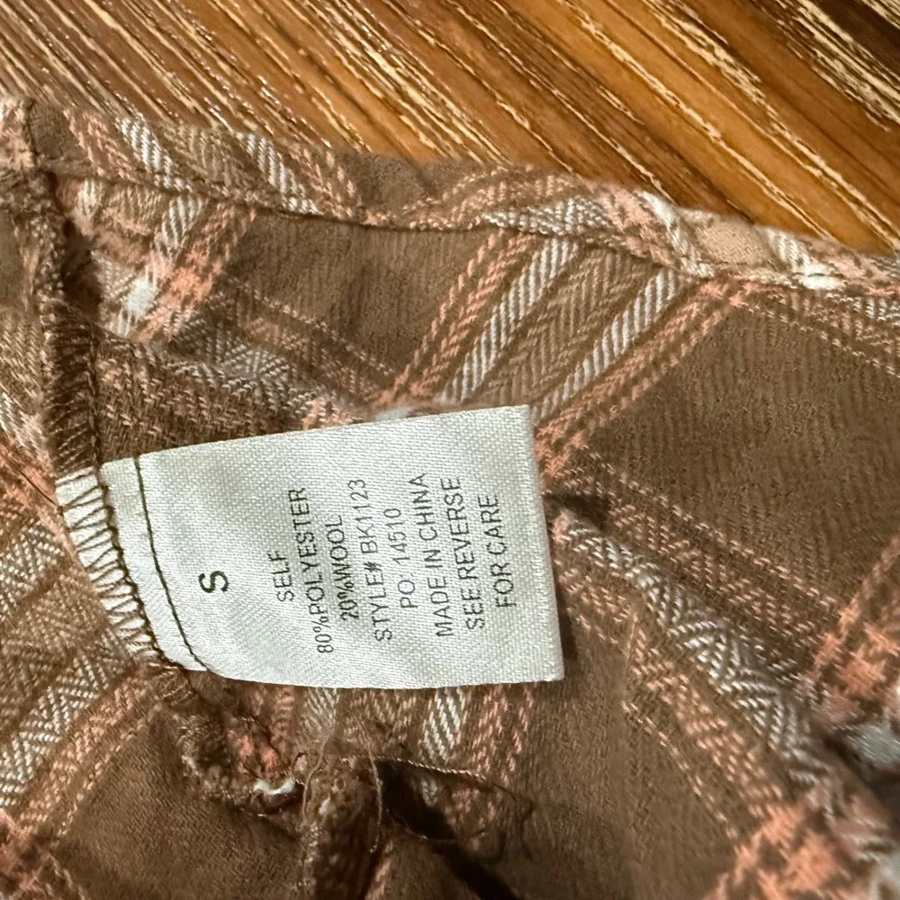 Baevely Small Plaid School Girl Skirt Womens Brown Pleated Wool Blend BK1123